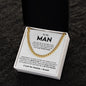 To My Man Cuban Link Chain, Valentine's Day, Birthday, Christmas, Appreciation Gift