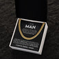 To My Man Cuban Link Chain, Valentine's Day, Birthday, Christmas, Appreciation Gift
