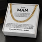 To My Man Cuban Link Chain, Valentine's Day, Birthday, Christmas, Appreciation Gift