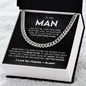 To My Man Cuban Link Chain, Valentine's Day, Birthday, Christmas, Appreciation Gift