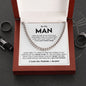 To My Man Cuban Link Chain, Valentine's Day, Birthday, Christmas, Appreciation Gift