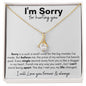 I am sorry | Apologies message card necklace
