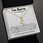 I am sorry | Apologies message card necklace