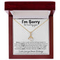 I am sorry | Apologies message card necklace