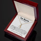 I am sorry | Apologies message card necklace