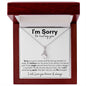 I am sorry | Apologies message card necklace