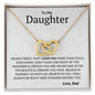 To My Daughter - Love - Interlocking Hearts Necklace