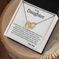 To My Daughter - Love - Interlocking Hearts Necklace