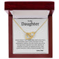 To My Daughter - Love - Interlocking Hearts Necklace