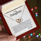 To My Daughter - Love - Interlocking Hearts Necklace