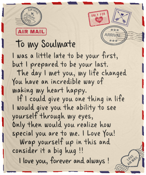 To My Soulmate - VPM Cozy Plush Fleece Blanket - 50x60