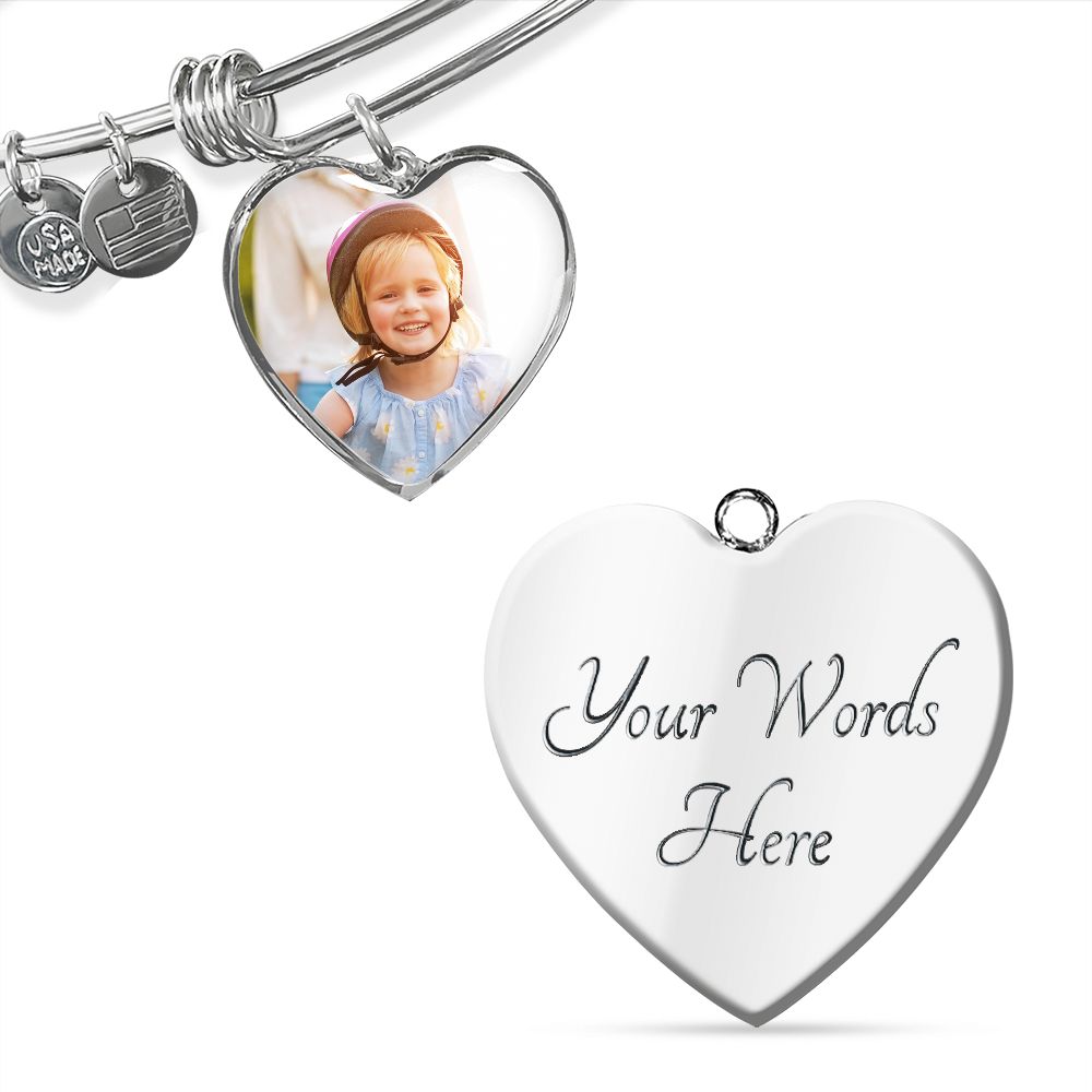 Mother, Grandmother, Mother to Be,  Ultrasound Custom Photo Bracelet – Personalized Jewelry – Heart Charm