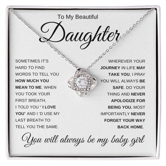 My Daughter / Home - Love Knot Necklace