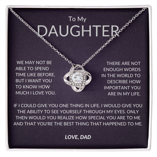 To My Daughter - Love Knot Necklace