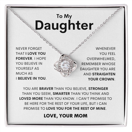 To My Daughter Love you Forever - Love Knot Necklace