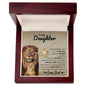 To My Daughter - Lion - from Dad - Love Knot Necklace