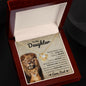 To My Daughter - Lion - from Dad - Love Knot Necklace