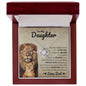 To My Daughter - Lion - from Dad - Love Knot Necklace