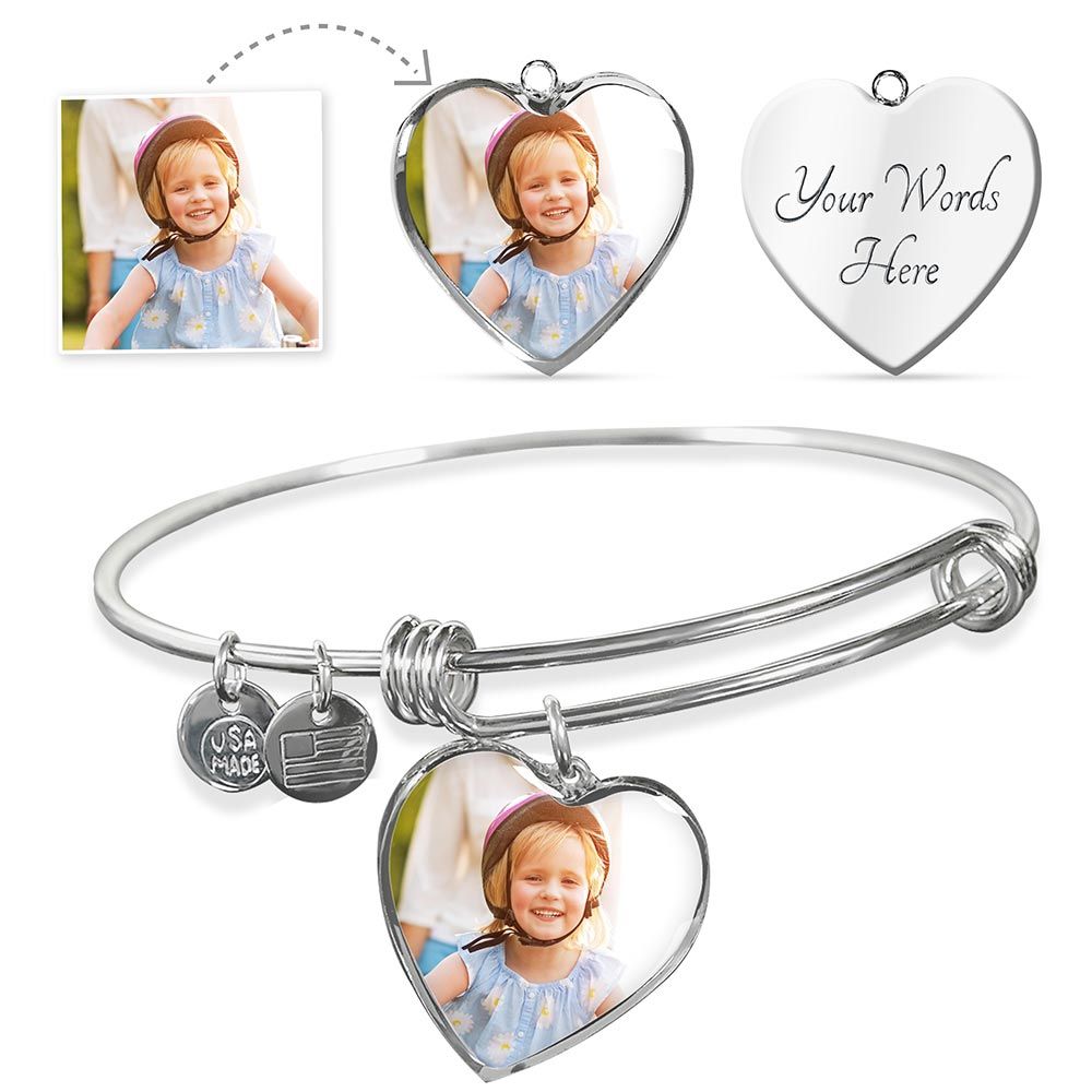 Mother, Grandmother, Mother to Be,  Ultrasound Custom Photo Bracelet – Personalized Jewelry – Heart Charm